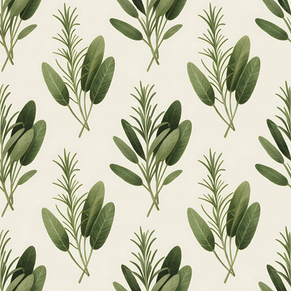 Farmhouse Kitchen Herbs Pattern 27 Quilting Cotton Fabric