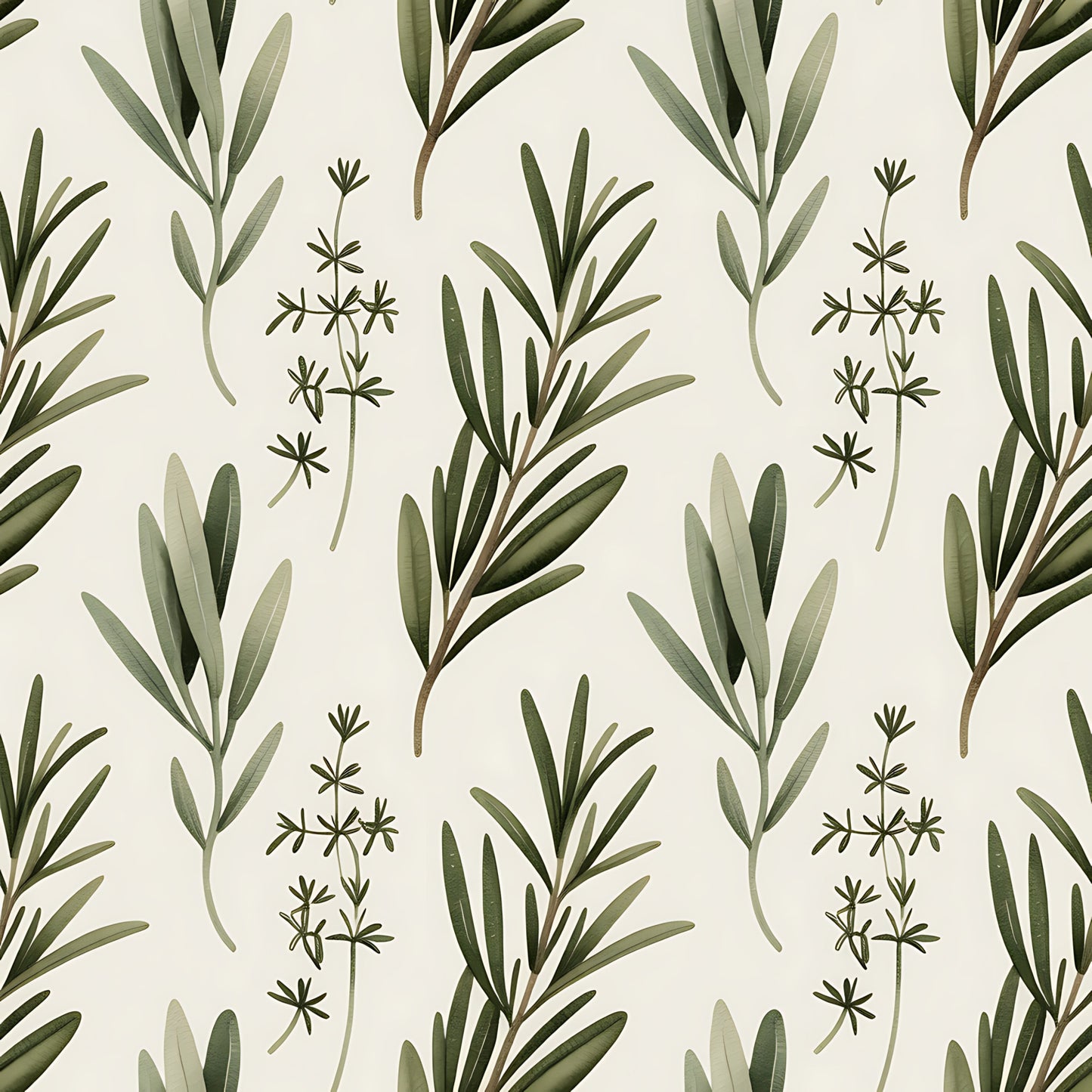 Farmhouse Kitchen Herbs Pattern 2 Quilting Cotton Fabric