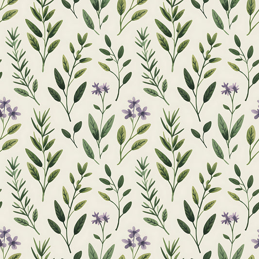 Farmhouse Kitchen Herbs Pattern 30 Quilting Cotton Fabric