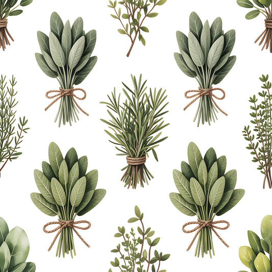 Farmhouse Kitchen Herbs Pattern 31 Quilting Cotton Fabric