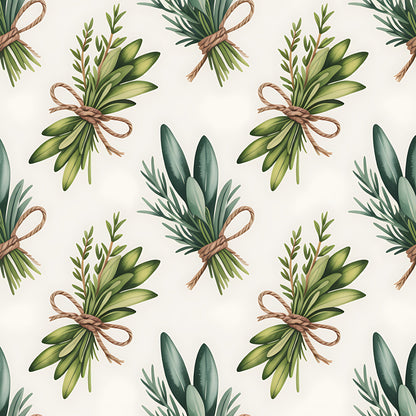 Farmhouse Kitchen Herbs Pattern 33 Quilting Cotton Fabric