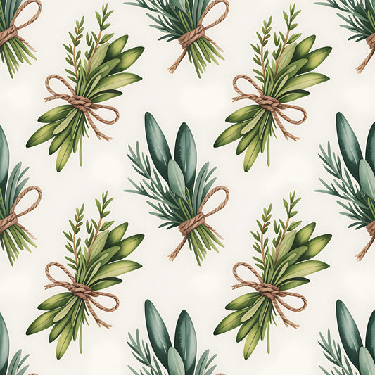 Farmhouse Kitchen Herbs Pattern 33 Quilting Cotton Fabric