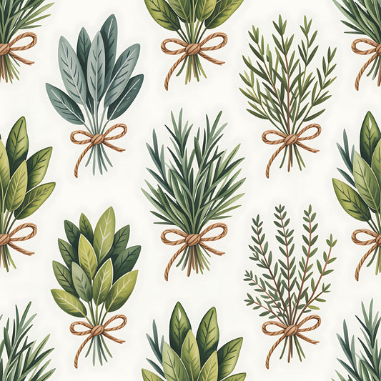 Farmhouse Kitchen Herbs Pattern 34 Quilting Cotton Fabric