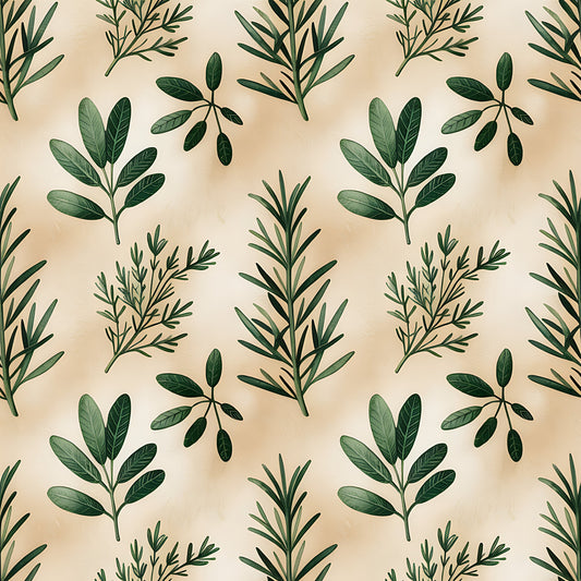 Farmhouse Kitchen Herbs Pattern 35 Quilting Cotton Fabric