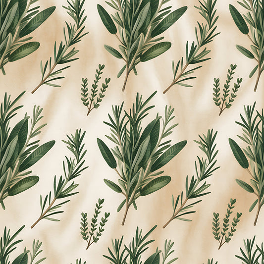 Farmhouse Kitchen Herbs Pattern 36 Quilting Cotton Fabric