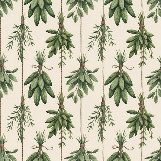 Farmhouse Kitchen Herbs Pattern 6 Quilting Cotton Fabric