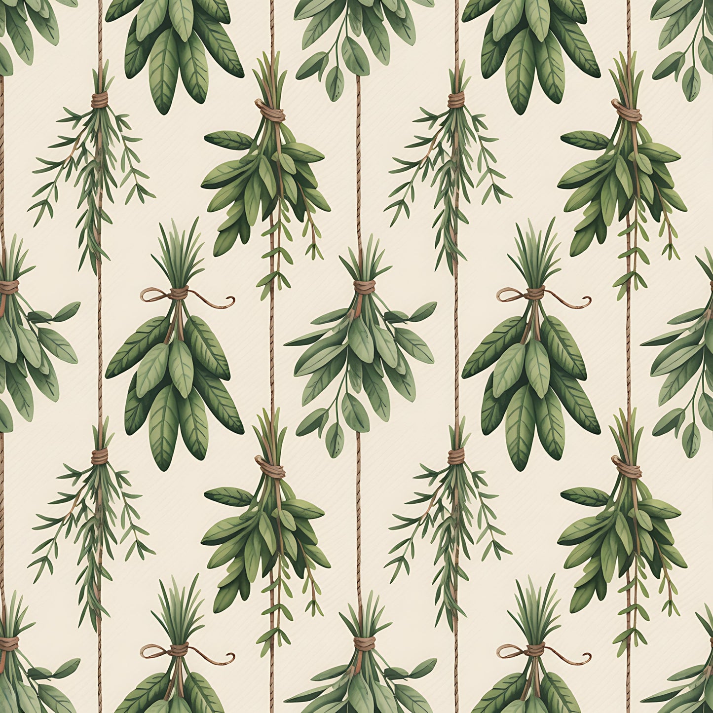 Farmhouse Kitchen Herbs Pattern 6 Quilting Cotton Fabric