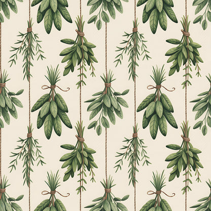 Farmhouse Kitchen Herbs Pattern 6 Quilting Cotton Fabric