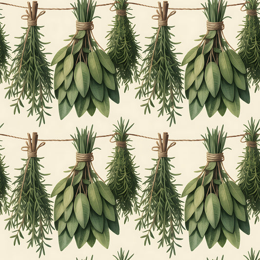 Farmhouse Kitchen Herbs Pattern 7 Quilting Cotton Fabric