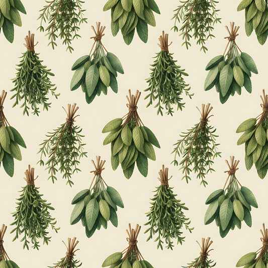 Farmhouse Kitchen Herbs Pattern 8 Quilting Cotton Fabric