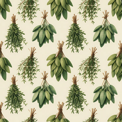 Farmhouse Kitchen Herbs Pattern 8 Quilting Cotton Fabric