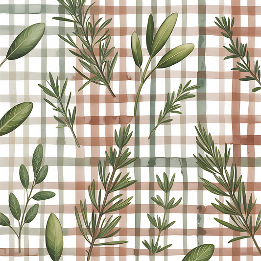 Farmhouse Kitchen Herbs Pattern 9 Quilting Cotton Fabric