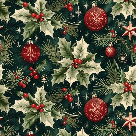 Festive Traditional Christmas Quilting Cotton Fabric