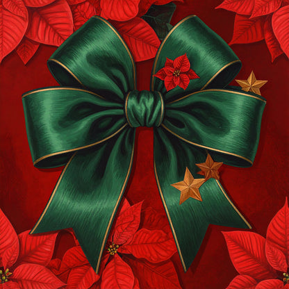 Festive Bows and Holly Pattern 15 Quilting Cotton Fabric