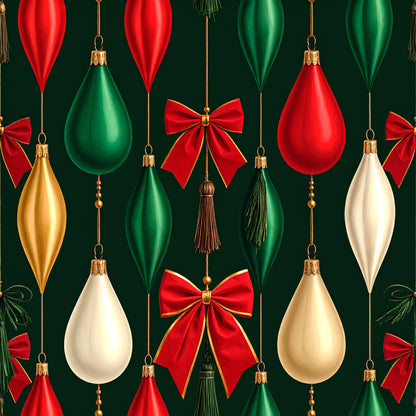 Festive Bows and Holly Pattern 7 Quilting Cotton Fabric