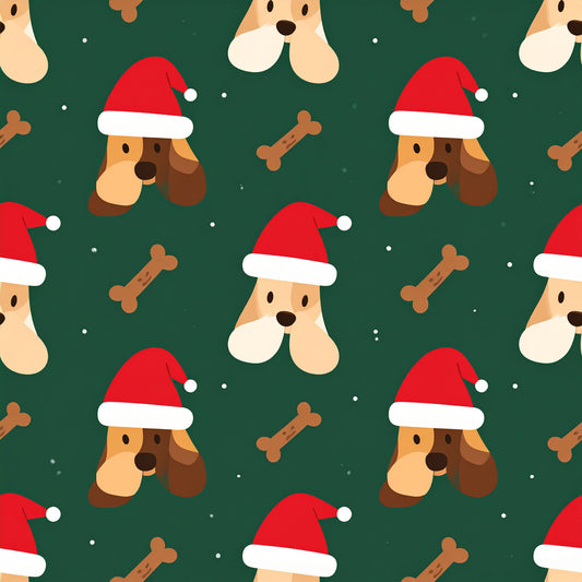 Festive Dogs And Holiday Cheer Pattern 12 Quilting Cotton Fabric