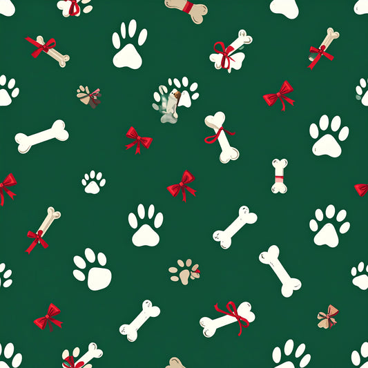 Festive Dogs And Holiday Cheer Pattern 18 Quilting Cotton Fabric