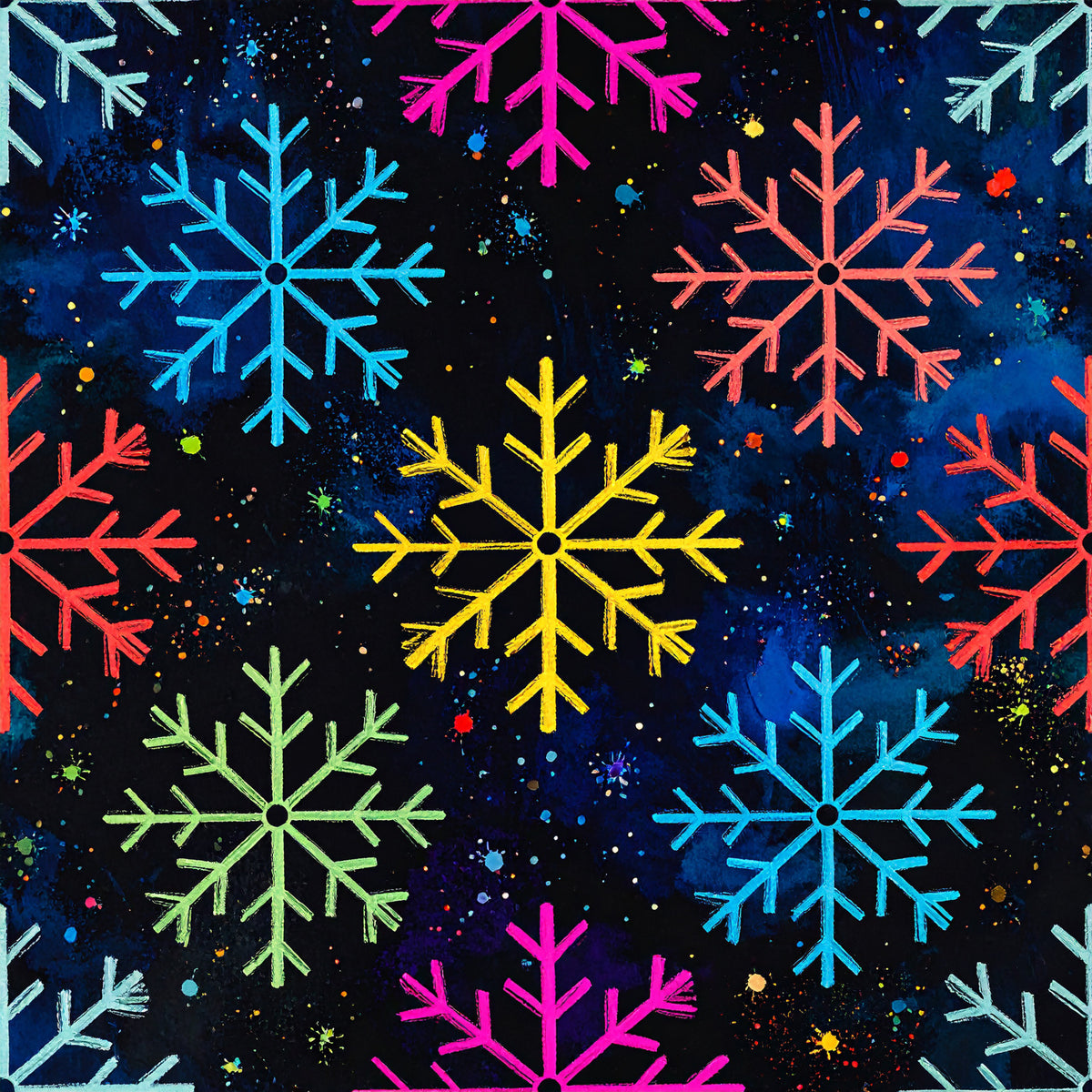 Festive Neon Dreams Pattern 2 Quilting Cotton Fabric