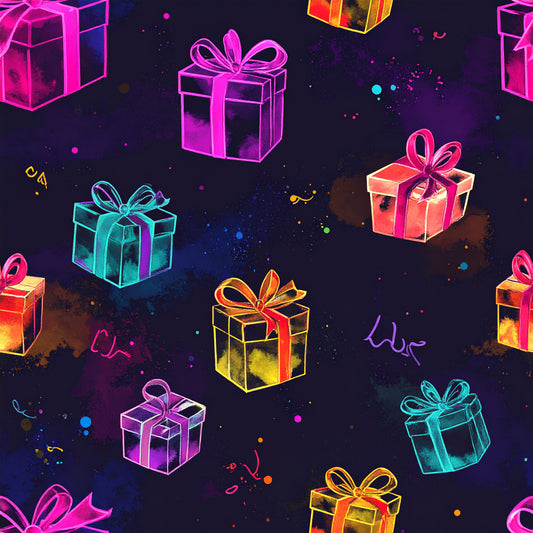 Festive Neon Dreams Pattern 20 Quilting Cotton Fabric