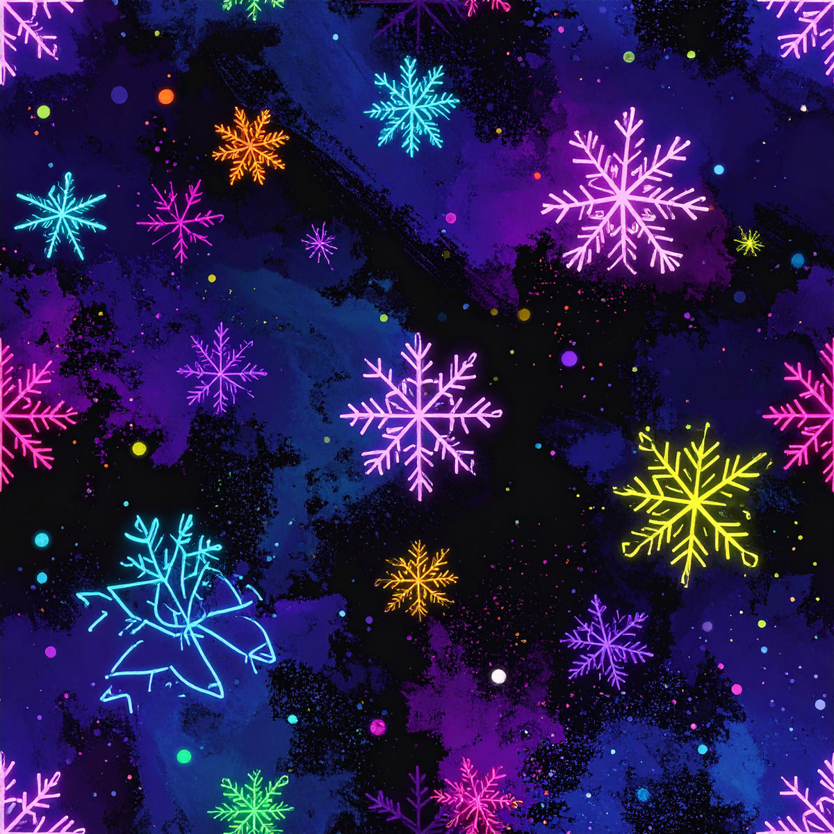 Festive Neon Dreams Pattern 24 Quilting Cotton Fabric
