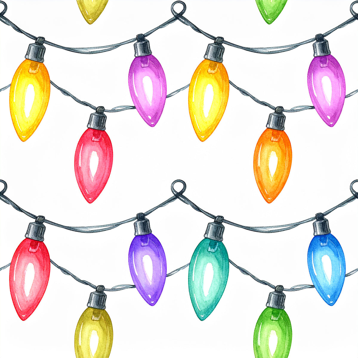 Festive Ornament Lights Pattern 10 Quilting Cotton Fabric