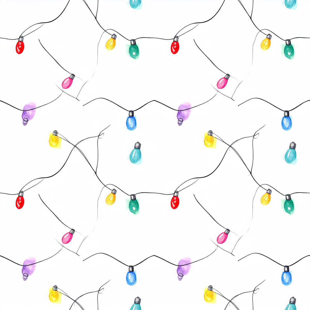 Festive Ornament Lights Pattern 12 Quilting Cotton Fabric