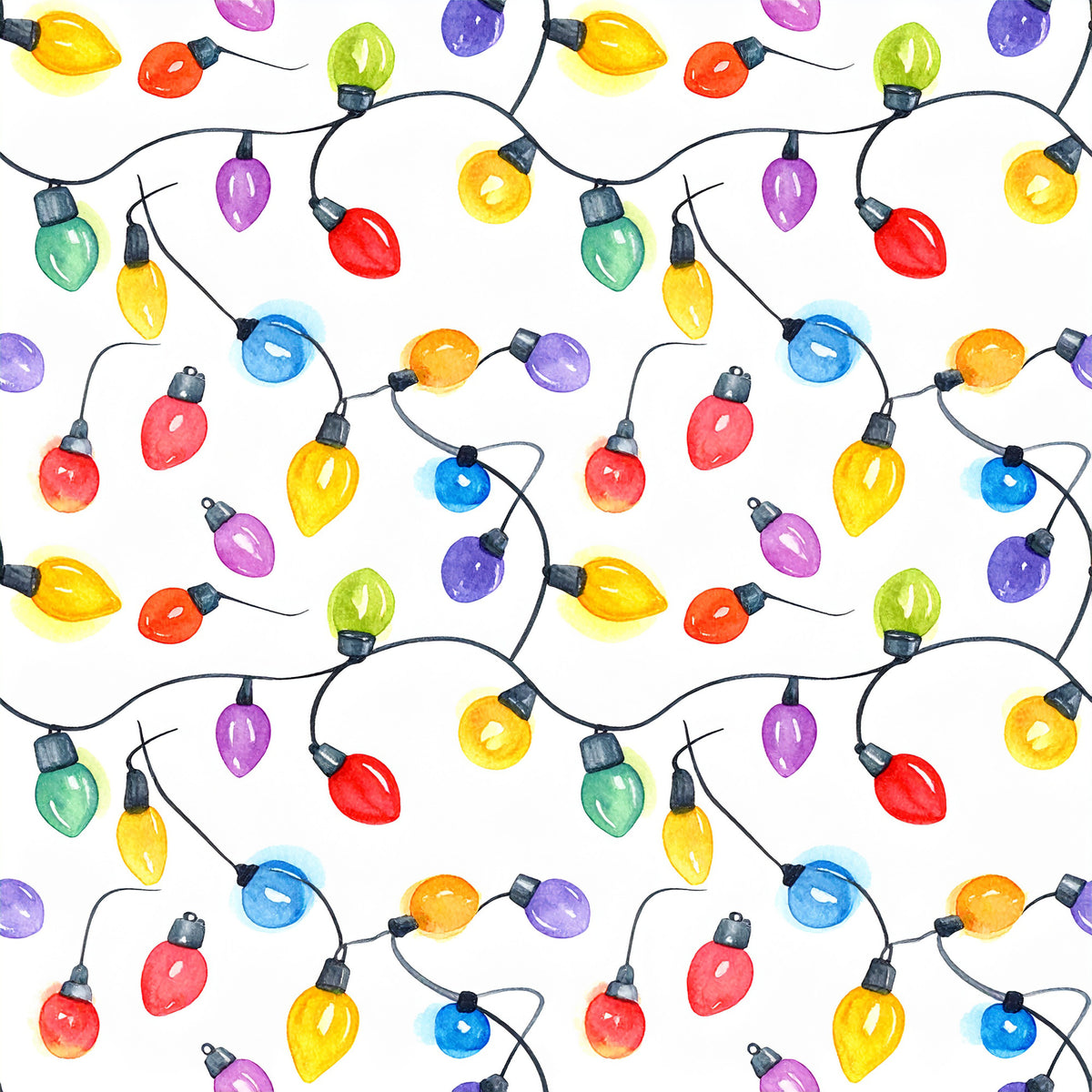 Festive Ornament Lights Pattern 15 Quilting Cotton Fabric