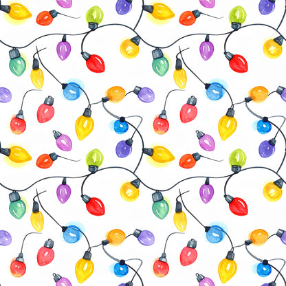 Festive Ornament Lights Pattern 15 Quilting Cotton Fabric