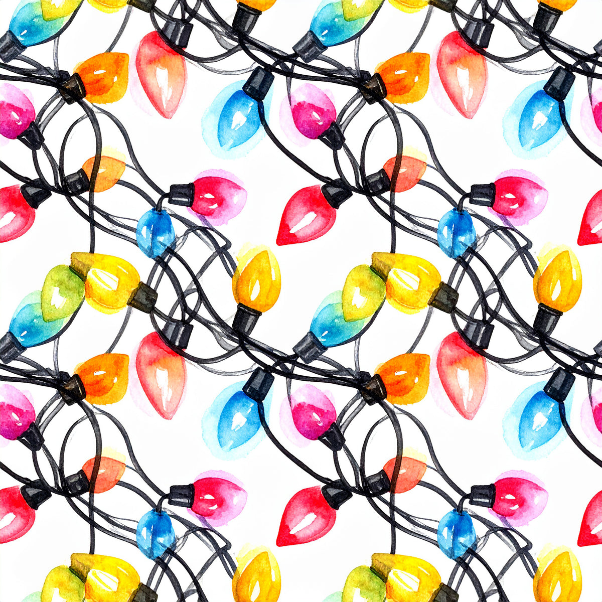 Festive Ornament Lights Pattern 17 Quilting Cotton Fabric