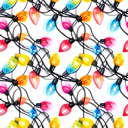 Festive Ornament Lights Pattern 17 Quilting Cotton Fabric