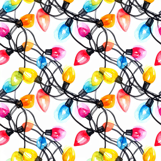 Festive Ornament Lights Pattern 17 Quilting Cotton Fabric