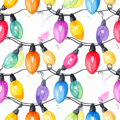Festive Ornament Lights Pattern 18 Quilting Cotton Fabric