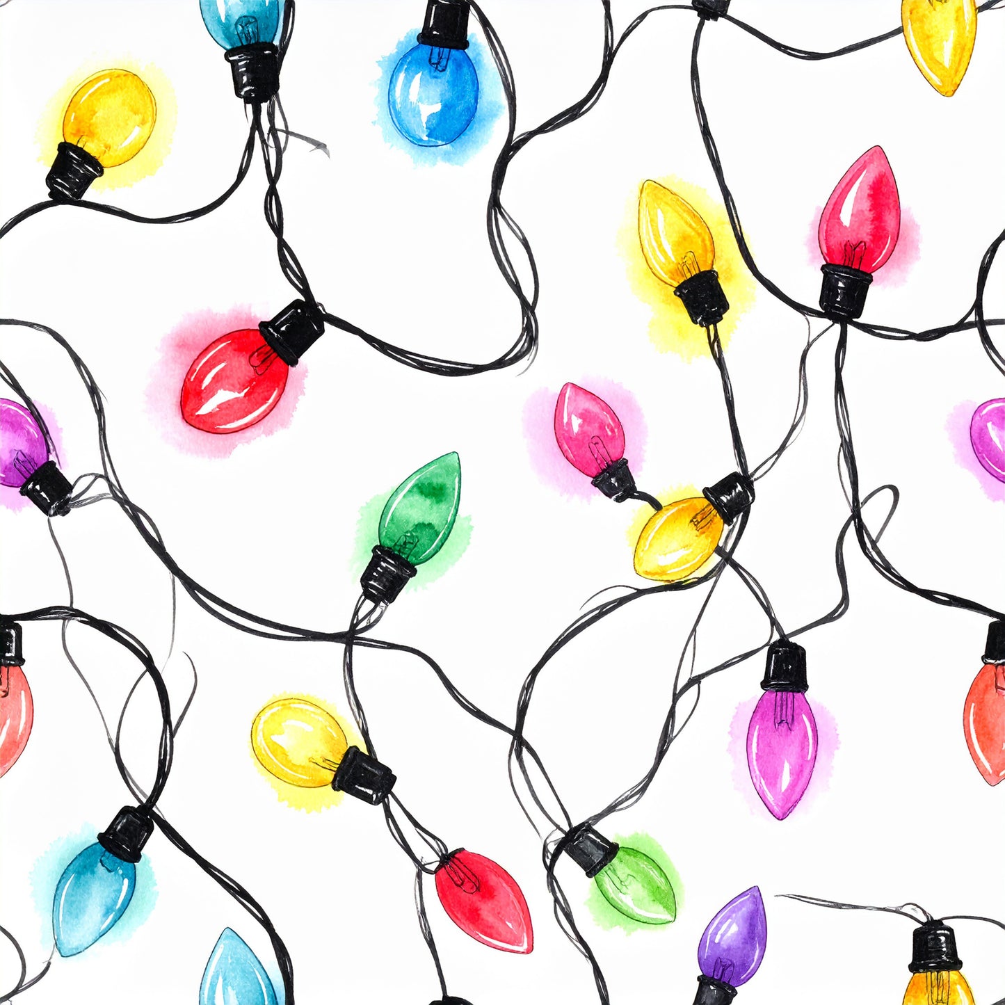 Festive Ornament Lights Pattern 20 Quilting Cotton Fabric