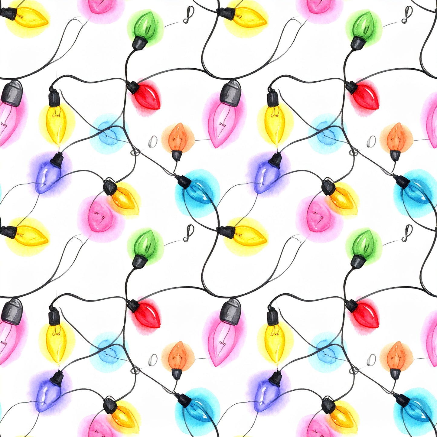 Festive Ornament Lights Pattern 21 Quilting Cotton Fabric