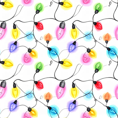 Festive Ornament Lights Pattern 21 Quilting Cotton Fabric