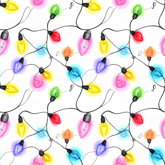 Festive Ornament Lights Pattern 21 Quilting Cotton Fabric