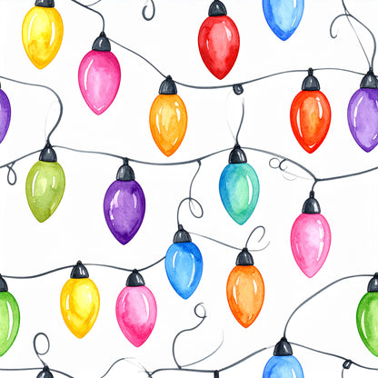 Festive Ornament Lights Pattern 23 Quilting Cotton Fabric
