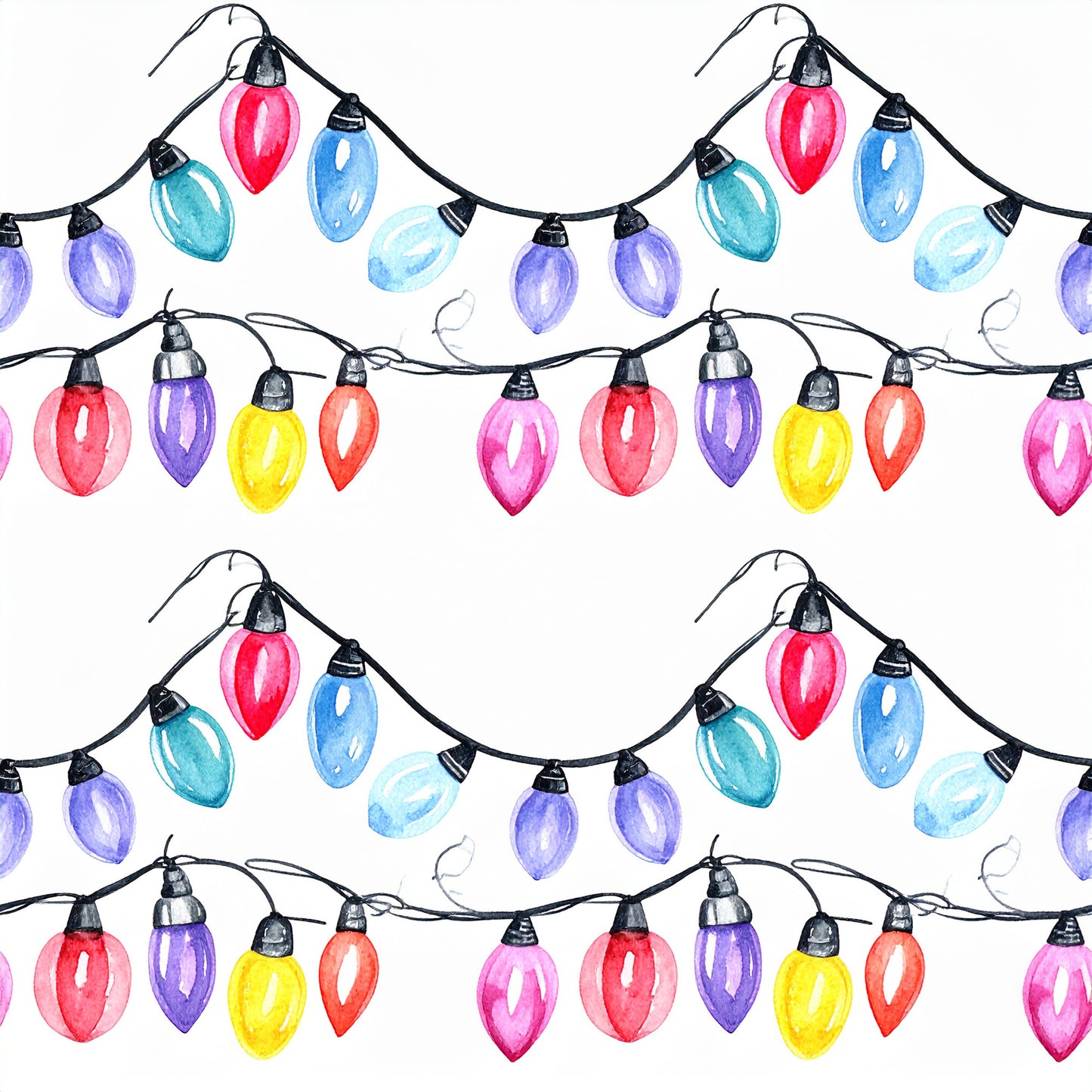 Festive Ornament Lights Pattern 4 Quilting Cotton Fabric