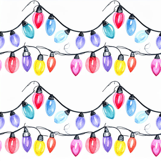 Festive Ornament Lights Pattern 4 Quilting Cotton Fabric