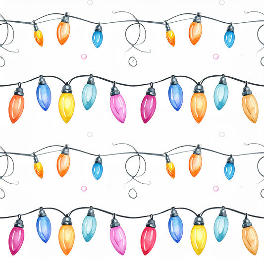 Festive Ornament Lights Pattern 5 Quilting Cotton Fabric
