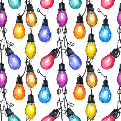 Festive Ornament Lights Pattern 6 Quilting Cotton Fabric
