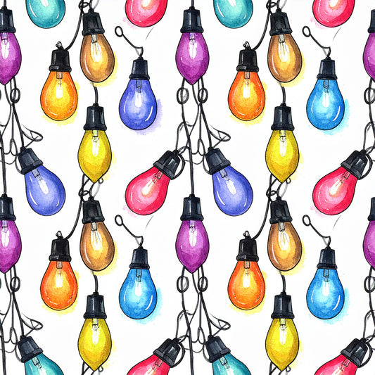 Festive Ornament Lights Pattern 6 Quilting Cotton Fabric