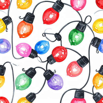 Festive Ornament Lights Pattern 7 Quilting Cotton Fabric