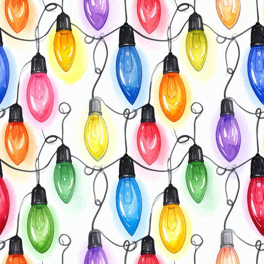 Festive Ornament Lights Pattern 8 Quilting Cotton Fabric