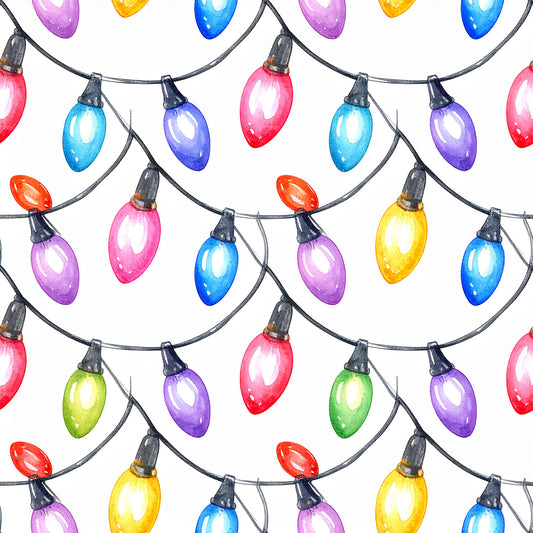 Festive Ornament Lights Pattern 9 Quilting Cotton Fabric