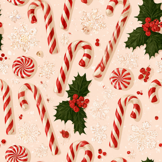 Festive Peppermint Cheer Pattern 11 Quilting Cotton Fabric