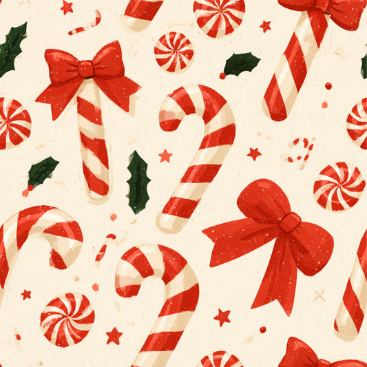 Festive Peppermint Cheer Pattern 12 Quilting Cotton Fabric