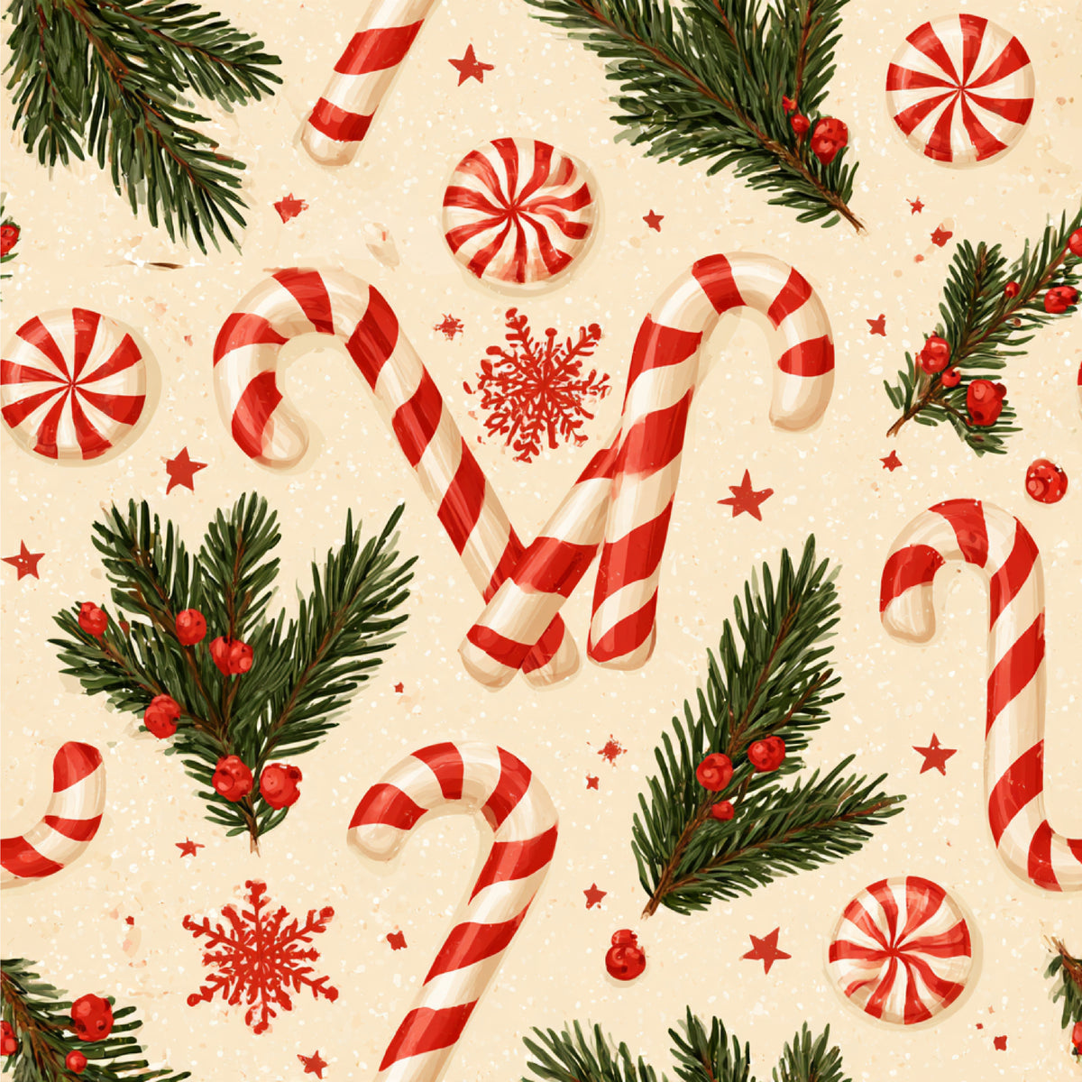 Festive Peppermint Cheer Pattern 13 Quilting Cotton Fabric