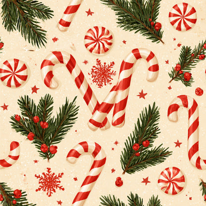 Festive Peppermint Cheer Pattern 13 Quilting Cotton Fabric