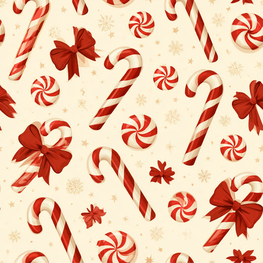 Festive Peppermint Cheer Pattern 16 Quilting Cotton Fabric